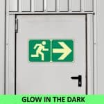 SABS Running man with arrow right photoluminescent (glow in the dark) sign (E1)