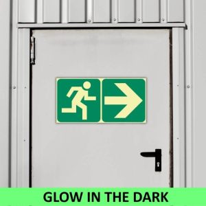 SABS Running man with arrow right photoluminescent (glow in the dark) sign (E1)