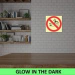SABS Smoking Prohibited photoluminescent (glow in the dark) safety sign (F27) (2)