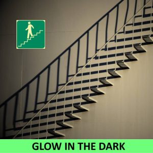 SABS Stairs Going Down (Left) Photoluminescent safety sign (E9)