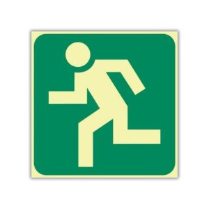 SABS running man left photoluminescent sign. (E28)