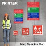 Safety Signs Sizing Chart
