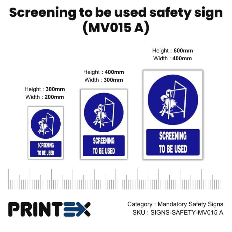 Screening to be used safety sign