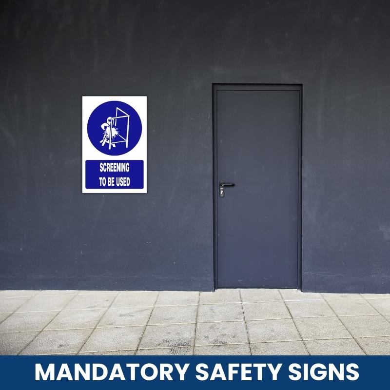 Screening to be used safety sign (MV015 A)
