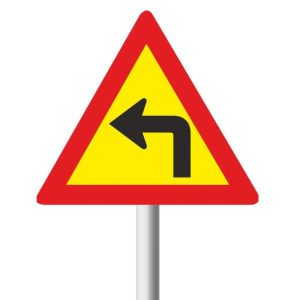 Sharp Curve (Left) Temporary road sign (TW205)