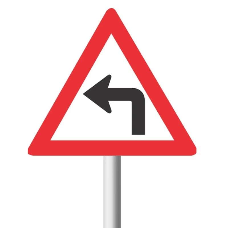 Sharp Curve (Left) Road Sign (W205)