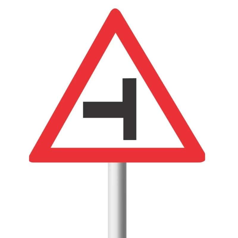 Side-Road Junction (Left) Road Sign (W107)