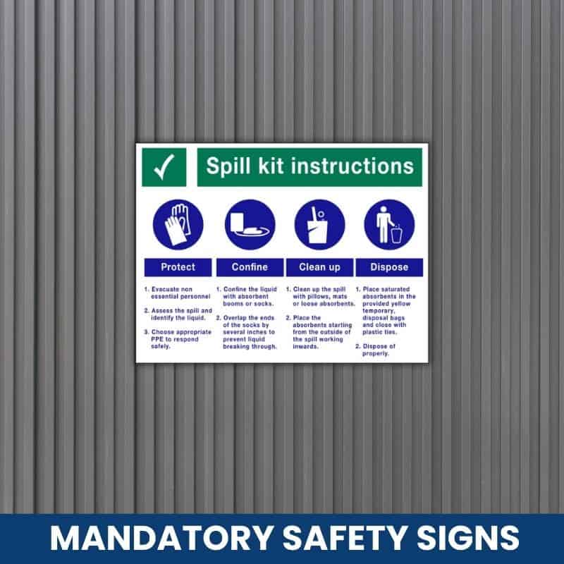 Spill Kit Instructions safety sign (SPK01)