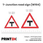 T-Junction Road Sign (W104)