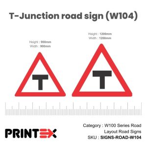 T-Junction Road Sign (W104)
