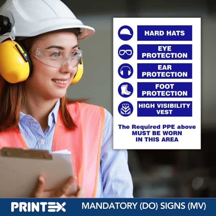 THE REQUIRED PPE MUST BE WORN IN THIS AREA SAFETY SIGN (M101)