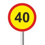 Temporary Speed Limit road sign (TR201) 40