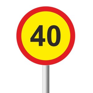 Temporary Speed Limit road sign (TR201) 40