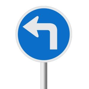 Turn Left only Road Sign (R108)