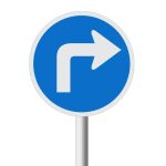 Turn Right only road sign (R109)