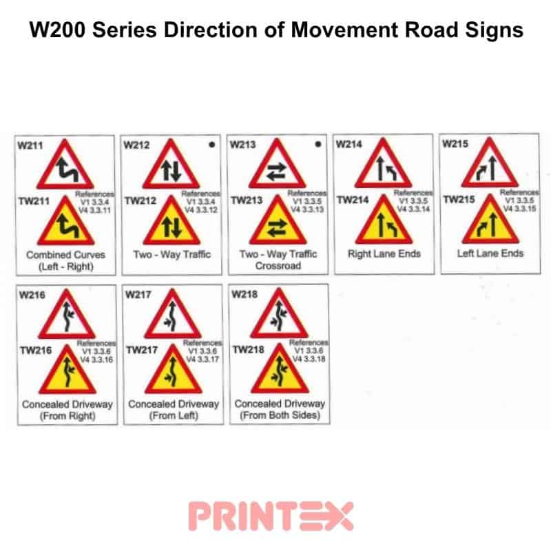 W200 Series Direction of Movement Road Signs