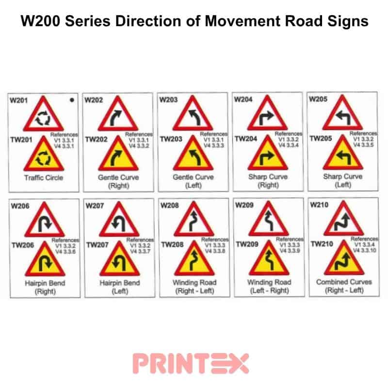 W200 Series Direction of Movement Road Signs