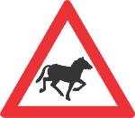 DOMESTIC ANIMALS (HORSES) ROAD SIGN (W311)