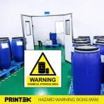 WARNING CHEMICAL STORAGE SAFETY SIGN (WCS01)