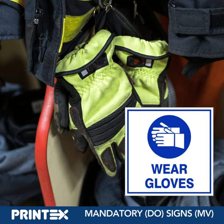 WEAR GLOVES SAFETY SIGN (M12)