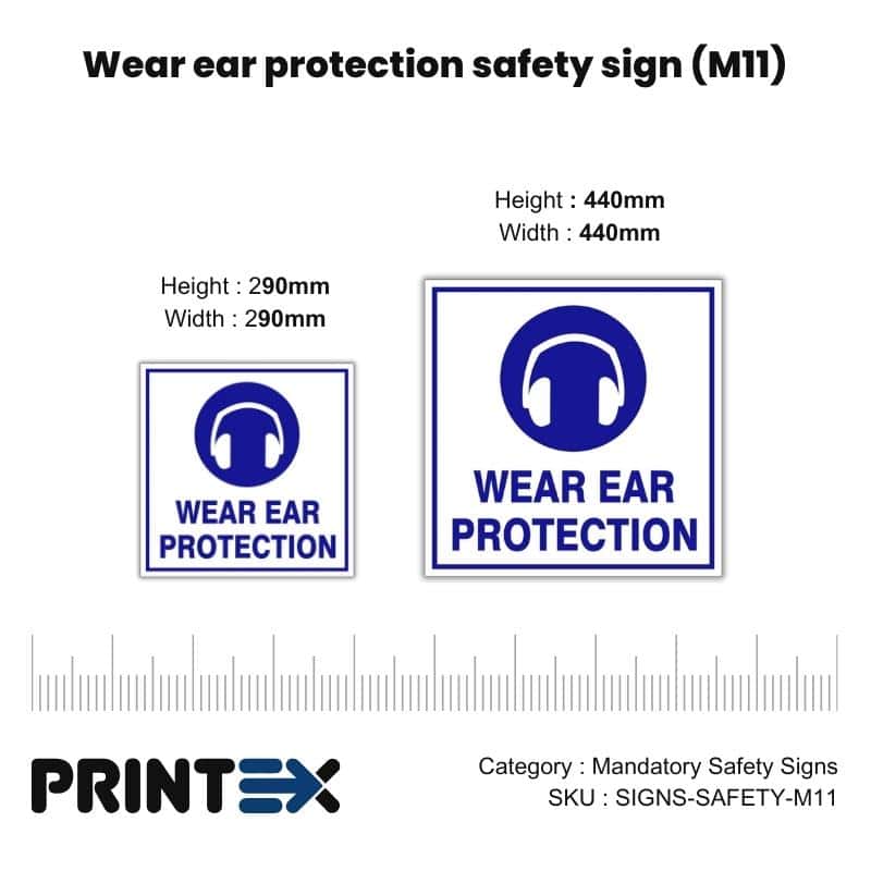 Wear Ear Protection Safety Sign (M11)