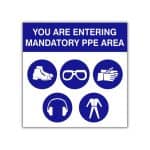 You are entering mandatory PPE area safety sign (M098)