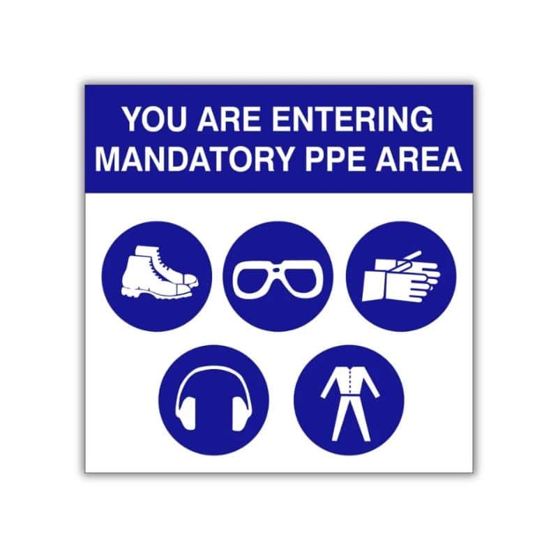 You are entering mandatory PPE area safety sign (M098)