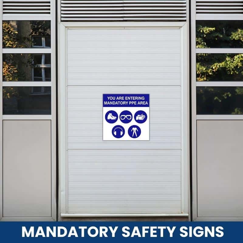 You are entering mandatory PPE area safety sign (M098)