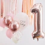 Rose Gold Number Balloons