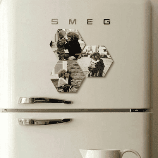 Hexagon Photo Fridge Magnets