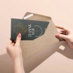 Thank you card in envelopes