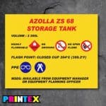 Azolla ZS68 Storage Tank Sign