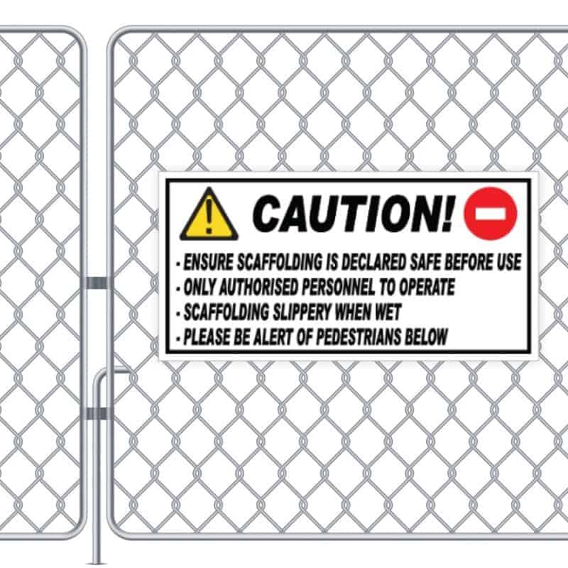 Caution Scaffolding Sign