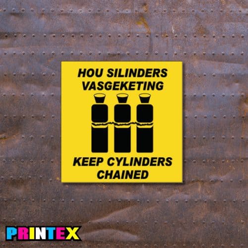 Keep Cylinders Chained Sign - Gas