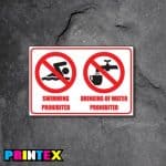 No Swimming No Drinking Business Sign