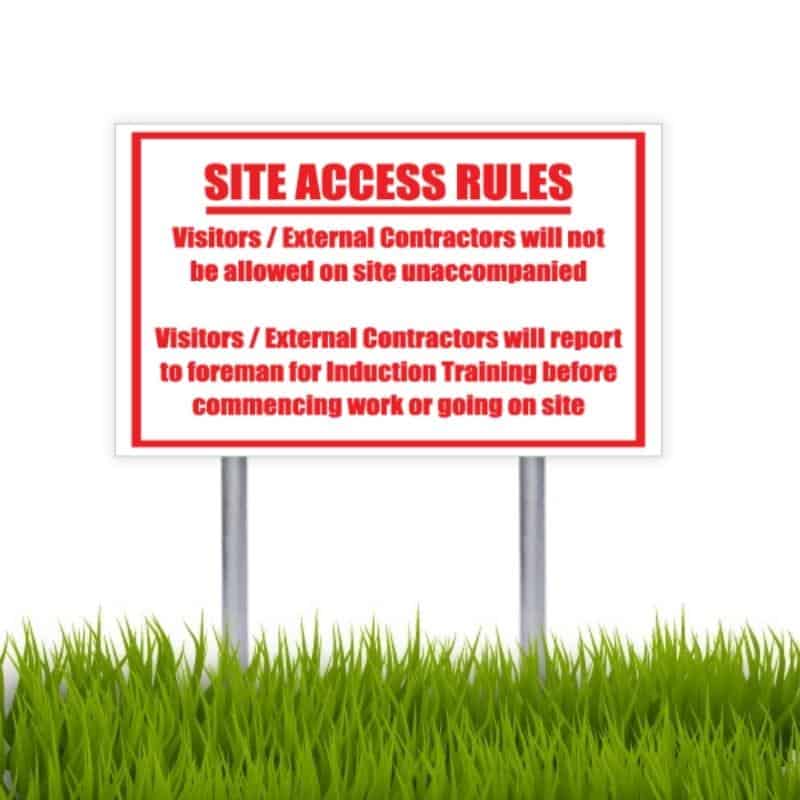 Site Access Rules Sign
