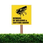 Welding Cutting Above Sign