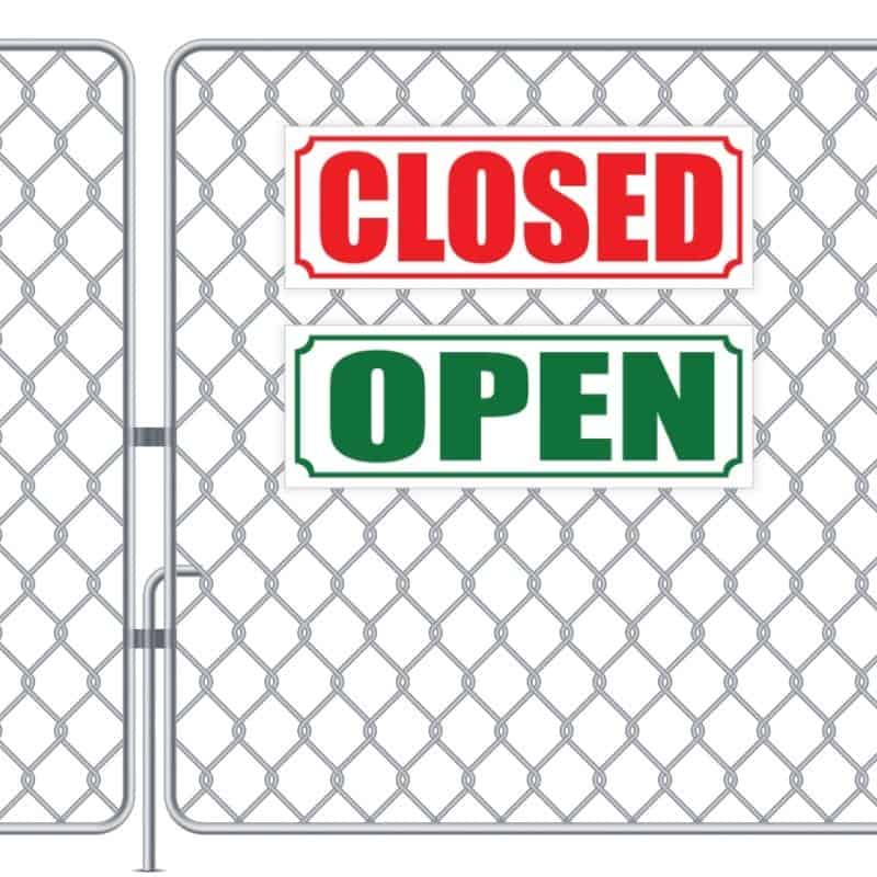 Closed _ Open Business Sign