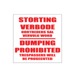 Dumping Prohibited Sign