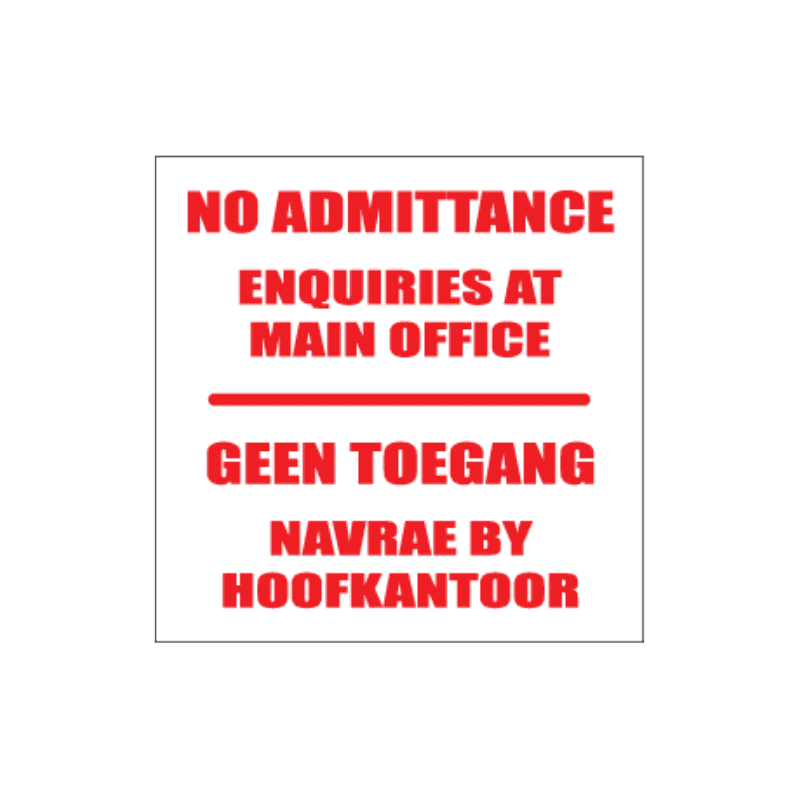 Enquiries At Main office Sign