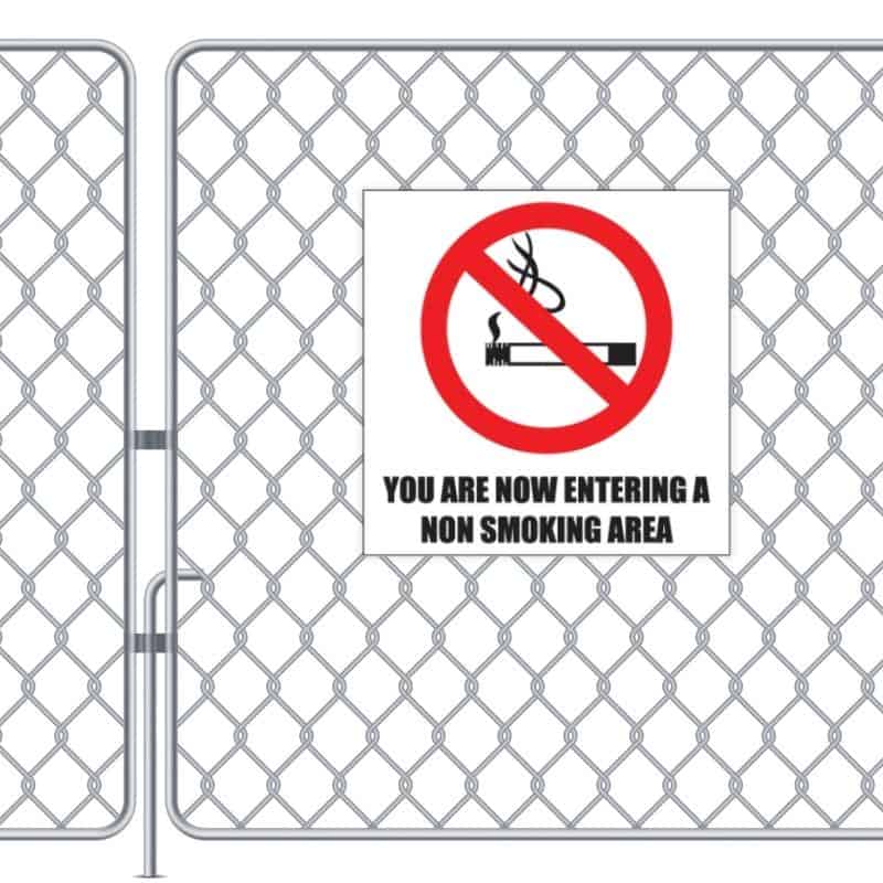 Entering Non Smoking Area Business Sign