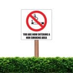 Entering Non Smoking Area Business Sign