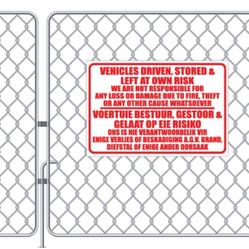 At Own Risk Sign