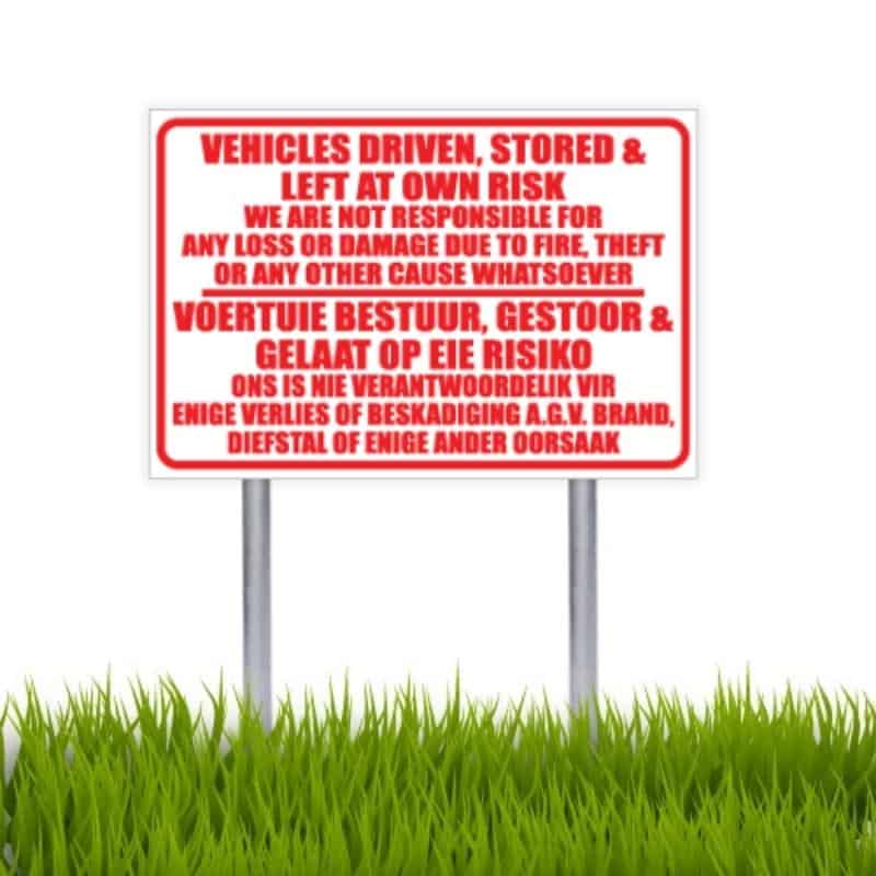 At Own Risk Sign