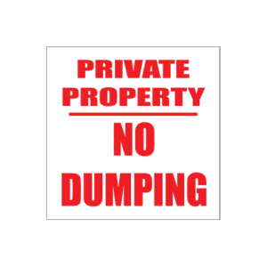 No Dumping Sign