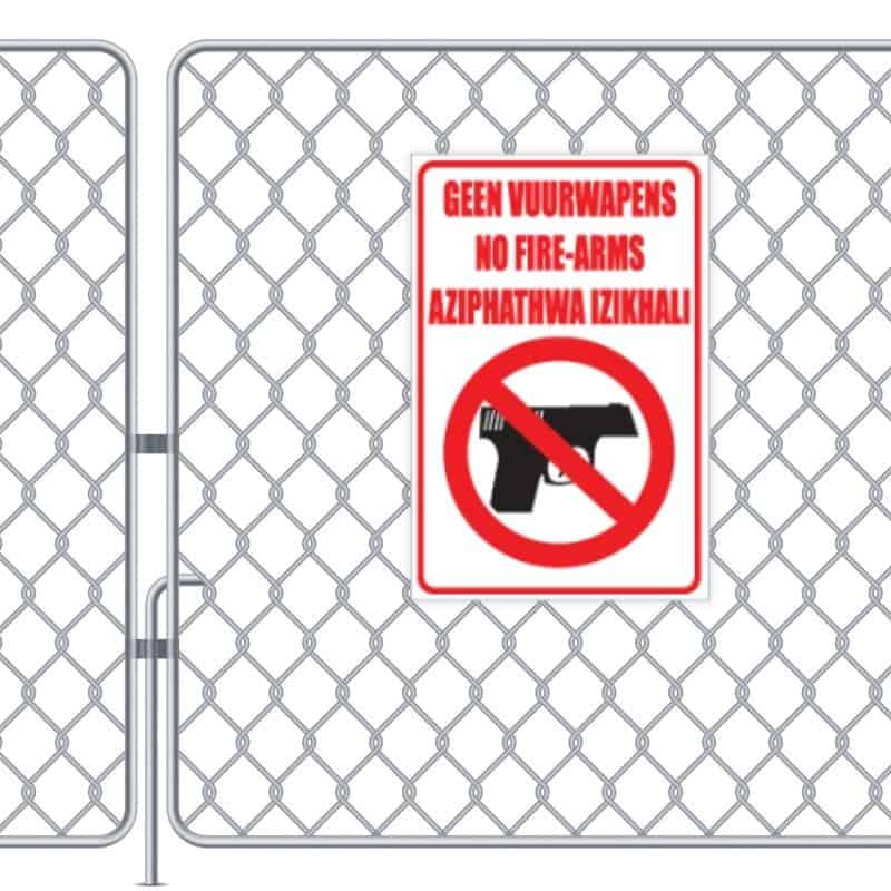 No Firearms Sign