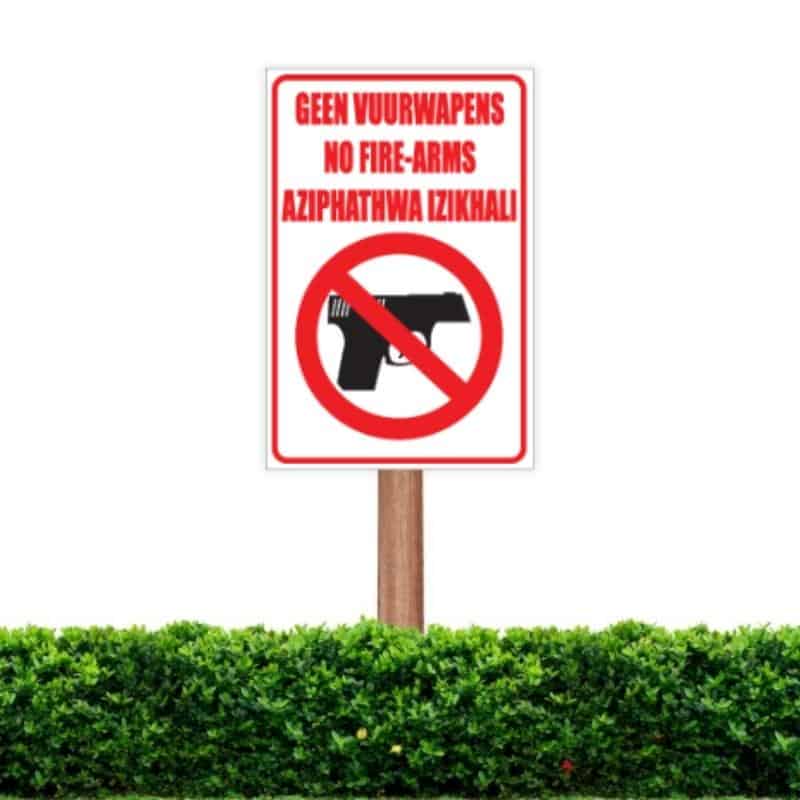 No Firearms Sign