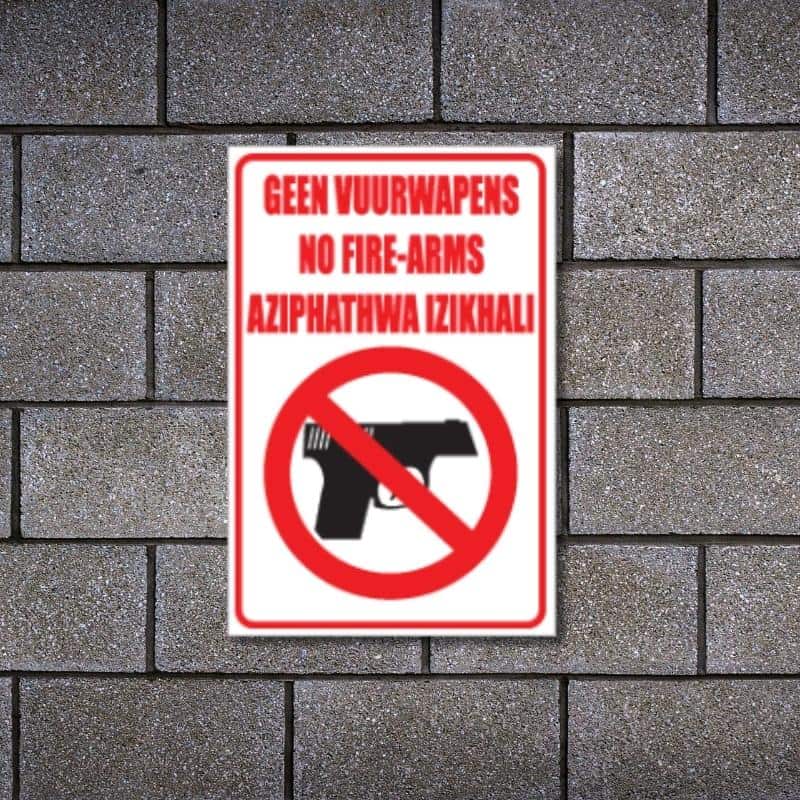 No Firearms Sign