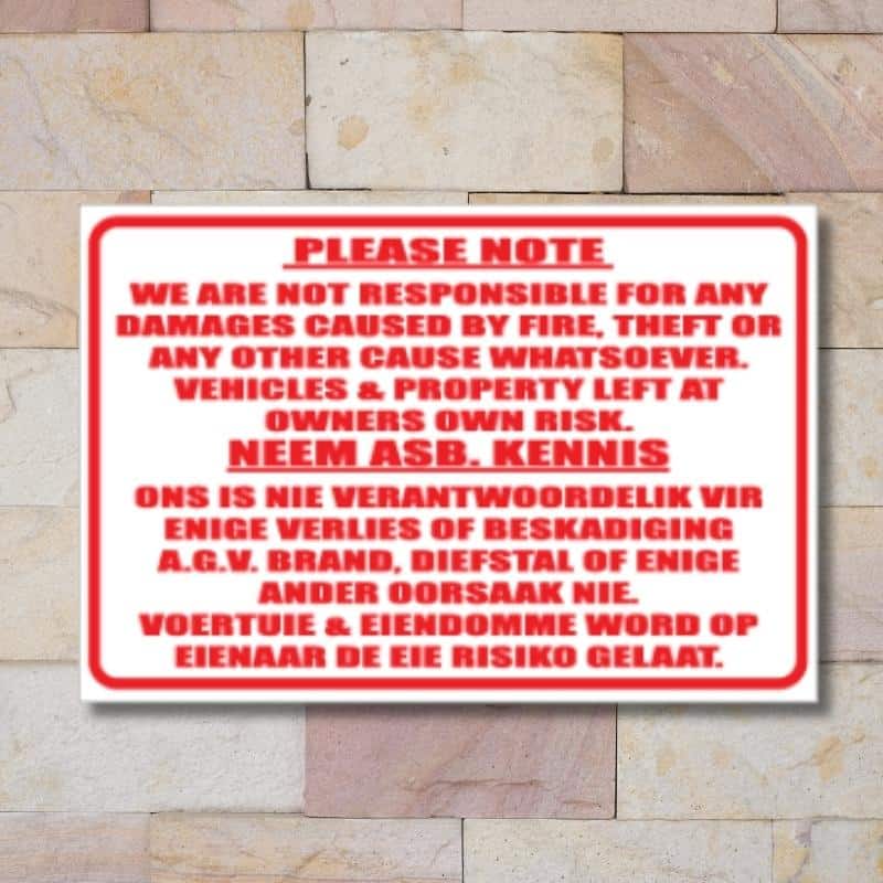 No Responsibility Sign - Image 5