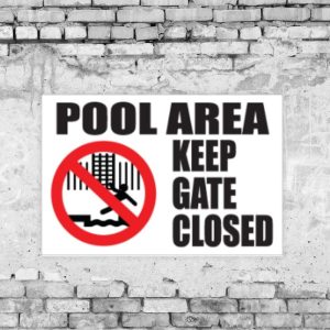 Pool Area Notice Sign